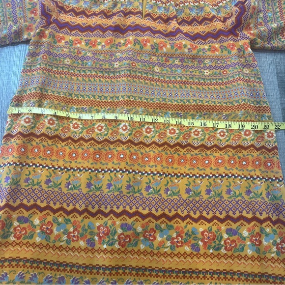 Howdy floral lined long sleeve shift dress boho granny core size Med cute - Picture 6 of 8